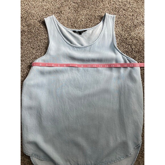 Express Light Blue Chambray Sleeveless Tank Top with Open Back Detail Size Small - Picture 5 of 5